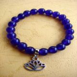 Purple Jade and Lotus Pendant, Bracelet
